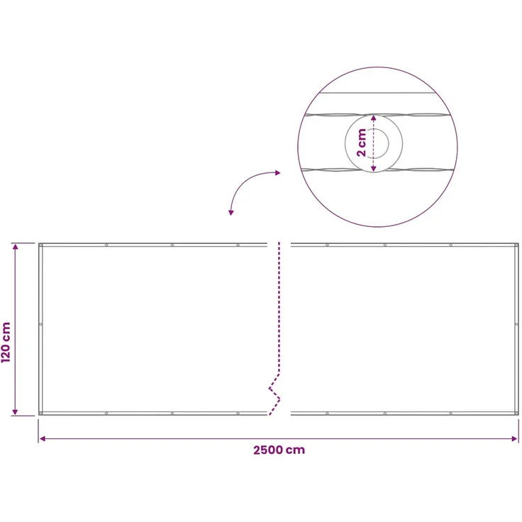 vidaXL Balkon-Sichtschutz 1,2 x 25 m Stoff mit PU-Beschichtung 42036766 – Bild 8
