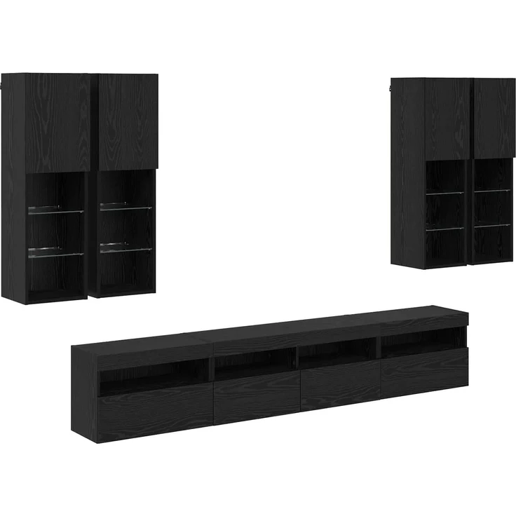 vidaXL TV-Wandschrank-Set mit LED-Lichtern 7 stk. 100 x 30 x 40 cm 3402796 – Bild 2