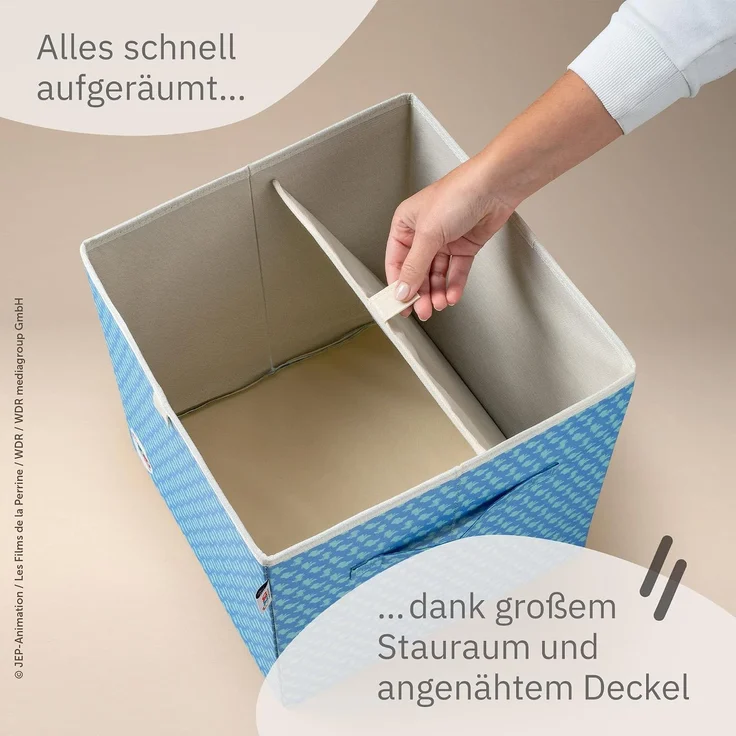 LIFENEY meets Bobo Siebenschläfer Aufbewahrungsbox mit Streuprint für Kinder - Box mit dem beliebten Siebenschläfer zum Verstauen von Spielzeug - 33 x 33 x 33 cm passend für klassische Würfelregale – Bild 5