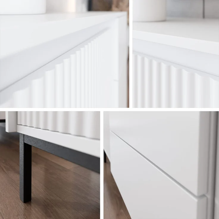 Wohnzimmer-Set Ozmi II Kommode, TV-Lowboard, Couchtisch (Farbe: Cashmere) – Bild 7