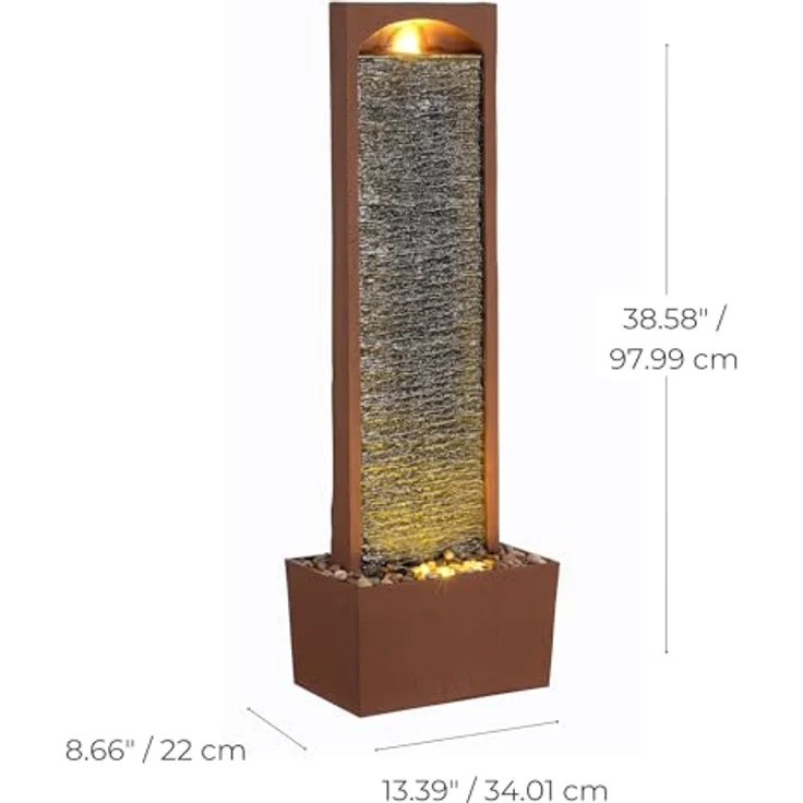 Teamson Home Gartenbrunnen mit LED rot 84 cm – Bild 7