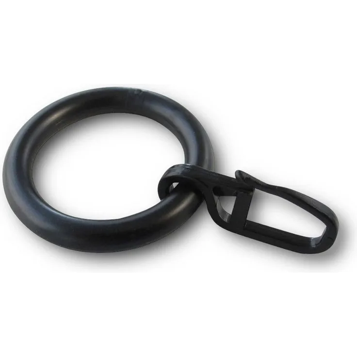 nodeko Gardinenring Vorhangringe mit Faltenlegehaken, für Vorhangstangen und Gardinenstangen Ø 16 mm bis Ø 20 mm, (Packung, 10 Ringe + 10 Faltenlegehaken), Ringe vollrund