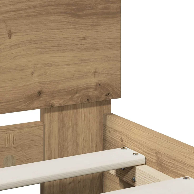 vidaXL Bettrahmen Artisan-Eiche 140 x 190 cm Holzwerkstoff 3446591 – Bild 7