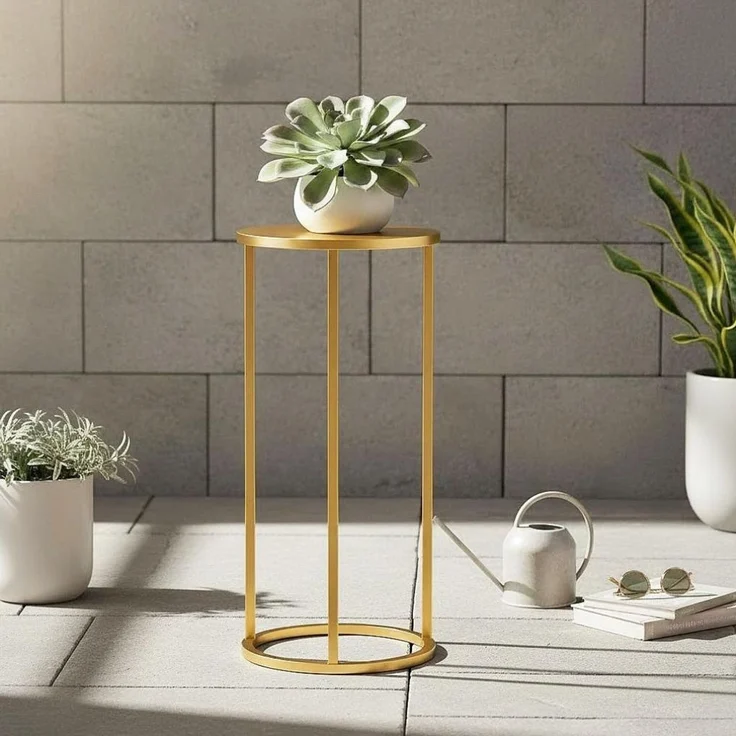 DanDiBo Blumenständer Metall Gold Rund 96510M 60 cm Pflanzenständer Blumenhocker Beistelltisch Blumensäule Modern Pflanzenhocker – Bild 5