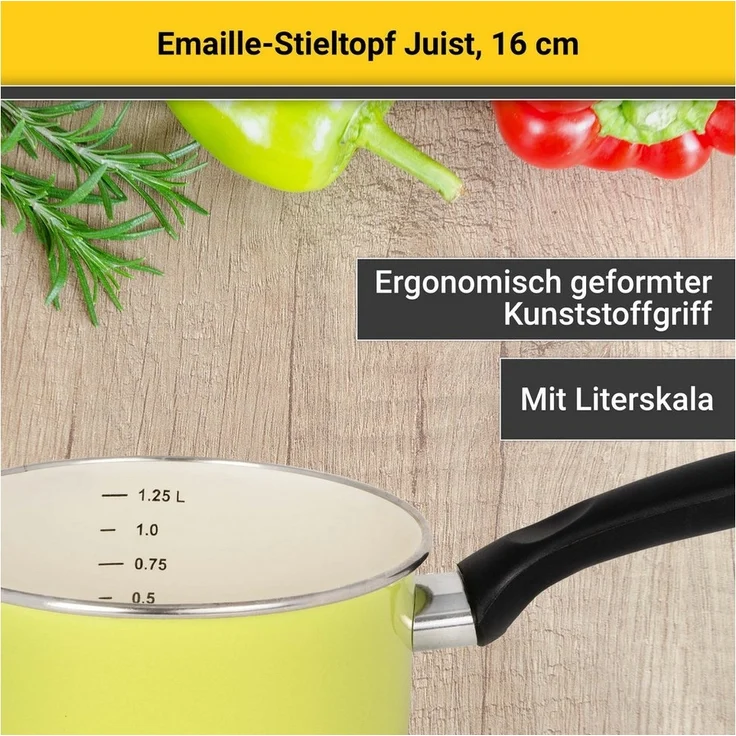 Krüger Kasserolle Juist, Emaille (1-tlg), Ø 16 cm, Induktion – Bild 2