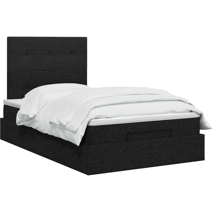 vidaXL Ottoman Bett mit Matratze Schwarz 120 x 200 cm Stoff 3457482 – Bild 3