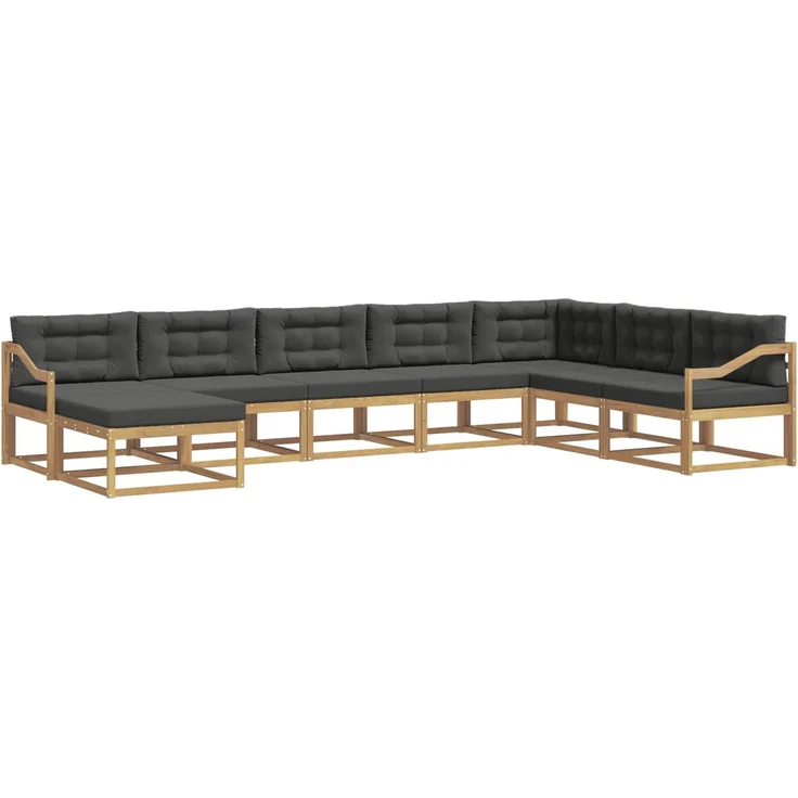 vidaXL Outdoor-Sofagarnitur 8 stk. 8-Sitzer Weiß und Anthrazit 3386881 – Bild 2