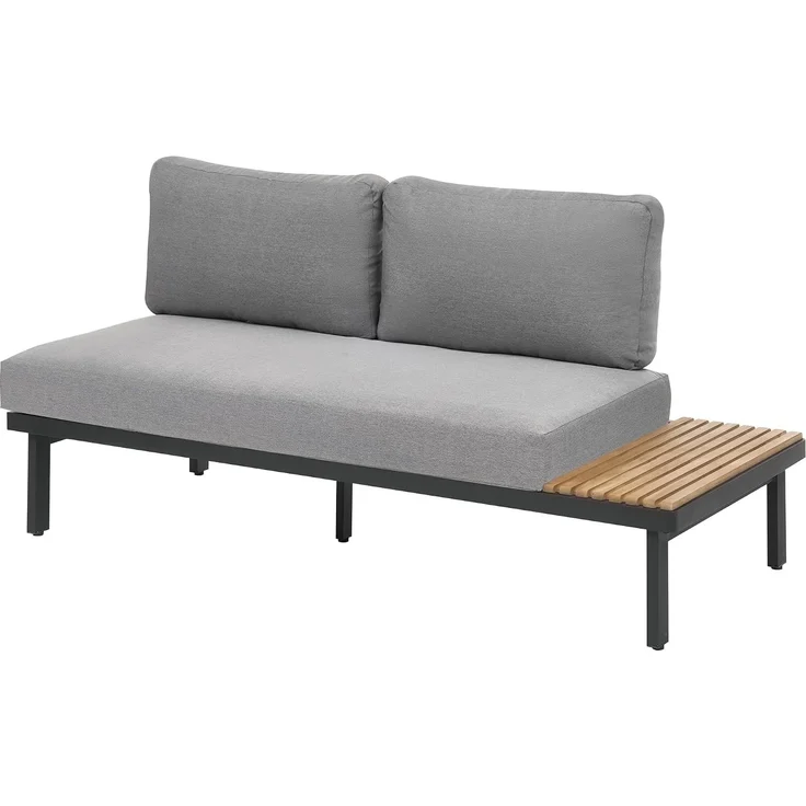 Garten Ecksofa mit Tisch 5-Sitzer FIVIZZANO Akazienholz Dunkelgrau – Bild 7