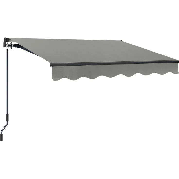 STEELSØN 'Kestria' Gelenkarmmarkise 250x200 cm, grau, wetterfest und blickdicht, Markise mit Aluminium-Kassette und Wandhalterung, Balkonmarkise mit Handkurbel – Bild 2