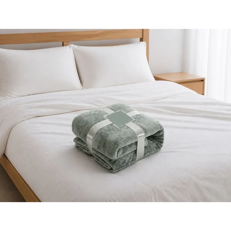 Kuscheldecke aus Polyester, flauschige Winterdecke in Grün, 180 x 200 cm – Bild 2