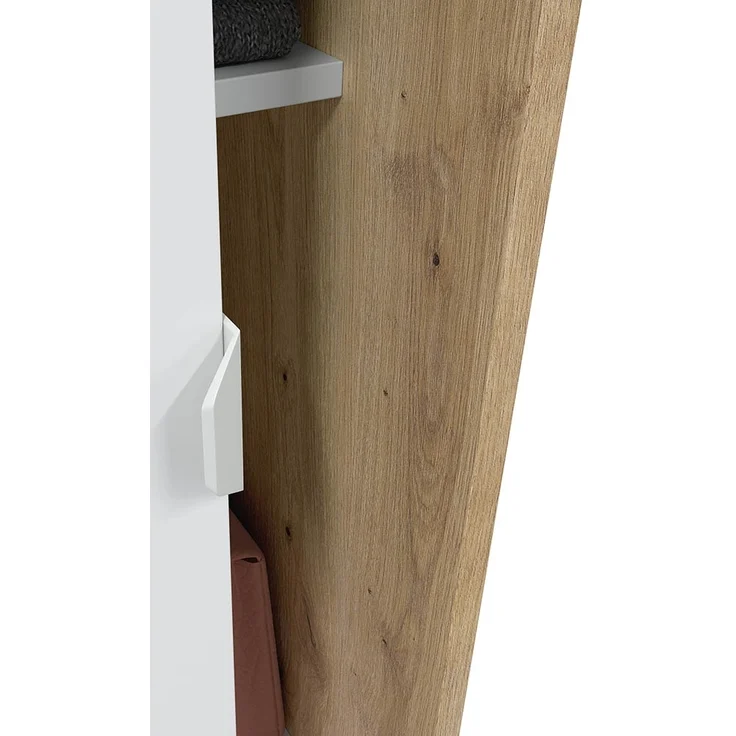 Schlafzimmer-Set >GARONA< (2-teilig) Schrank + Kommode, Nodi Eiche Dekor / Artik Weiß – Bild 7