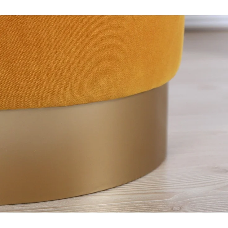 Hanah Home 'Memfis - Mustard' Pouffe, Senf, 40 x 45 x 40 cm – Bild 5