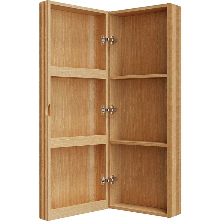 Vente-unique - Hängende Badezimmersäule aus Massivholz - Naturhell - H110 cm - BULMAS – Bild 5