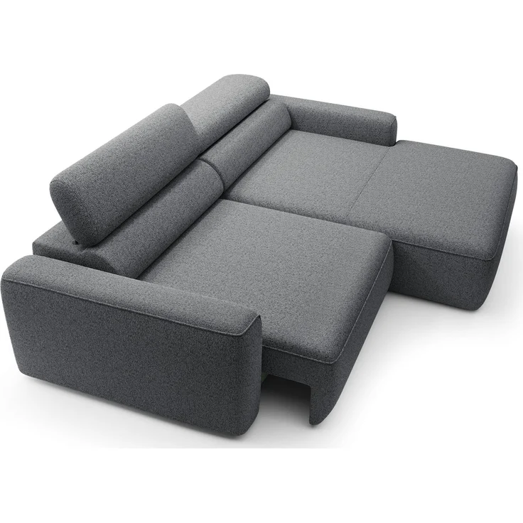 Selsey 'Fando' Ecksofa mit Schlaffunktion, L-Form, 4-Sitzer, Flechtstoff Grau, 252 cm, rechts – Bild 5