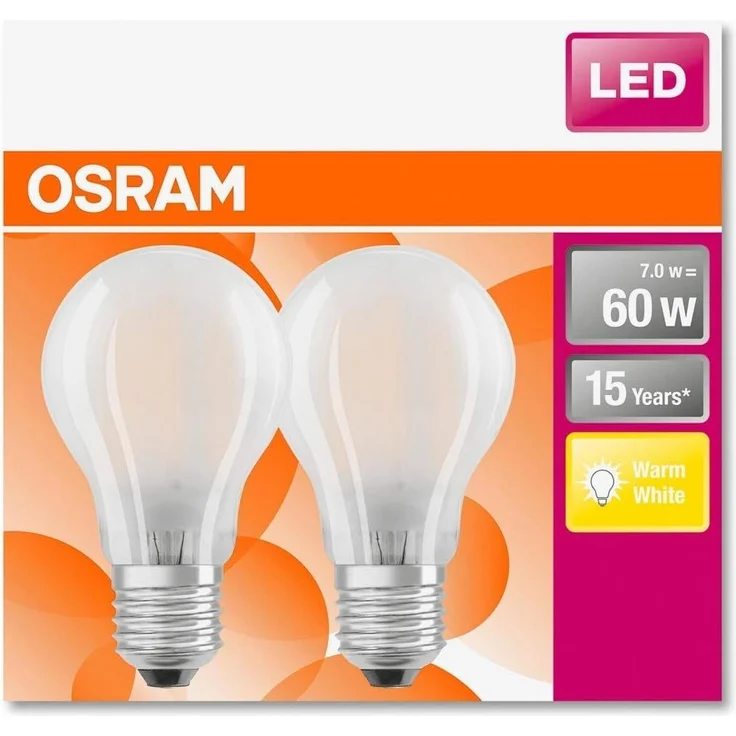 OSRAM LED STAR CLASSIC A 60 FS Warmweiss Filament Matt E27 Gluehlampe Doppelpack – Bild 3