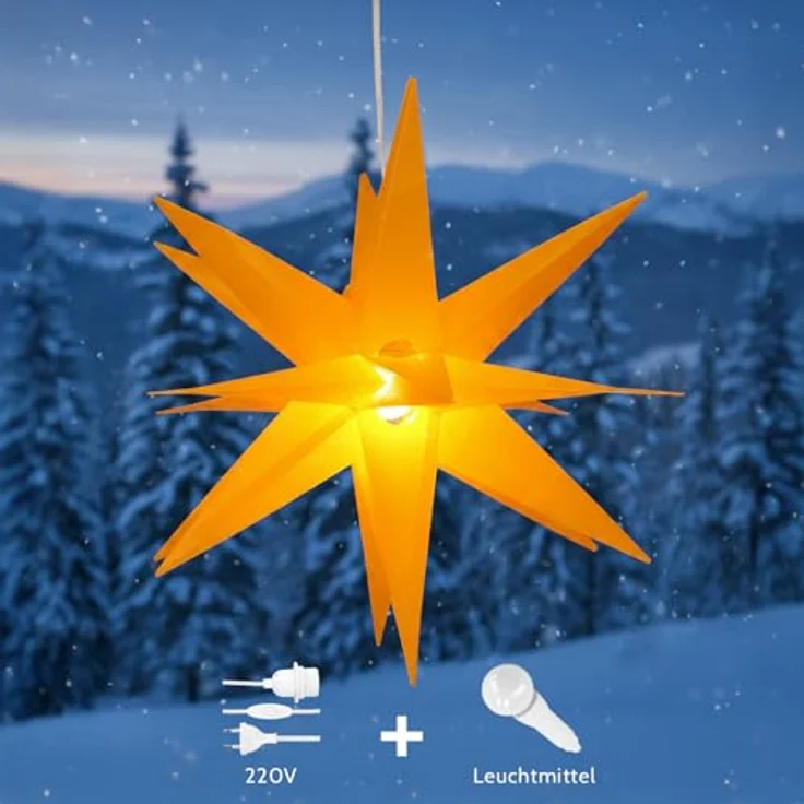 Guru-Shop LED-Stern für außen 3D Außenstern Kaspar, Weihnachtsstern,., Leuchtmittel inklusive – Bild 9