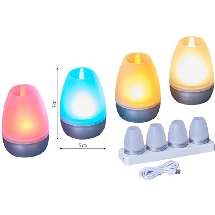 Northpoint LED Dekolicht LED Akku Lounge Lights Kabellos für Innen und Außen RGBW Flackereffekt – Bild 3