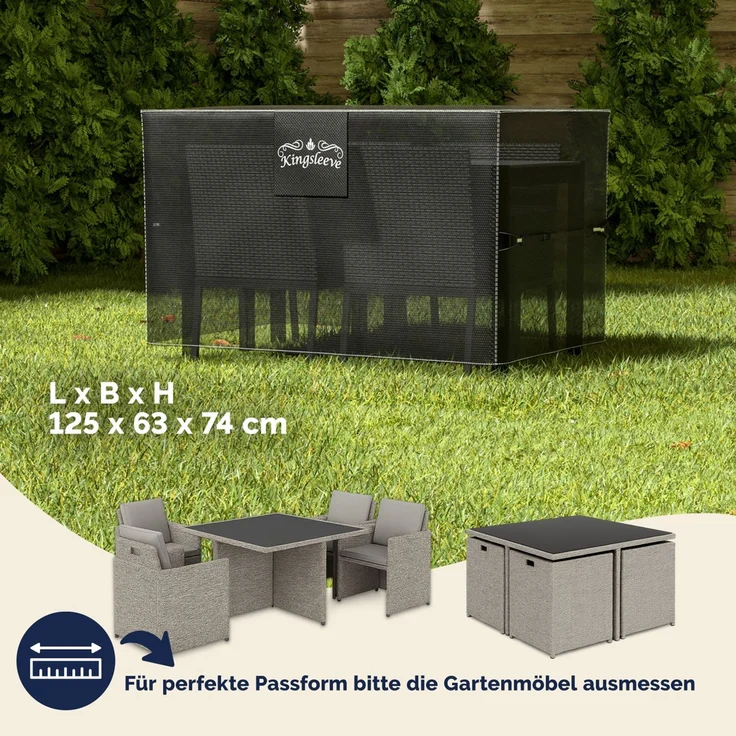 Kingsleeve® Abdeckung Gartenmöbel 125x63x74cm – Bild 2