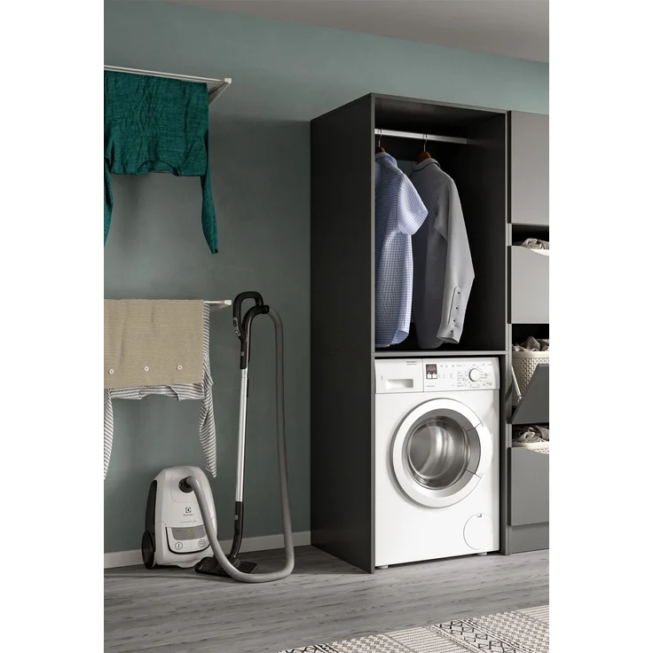 Waschmaschinenschrank (B/H/T: 66x195x60 cm) in anthrazit Nachbildung – Bild 7