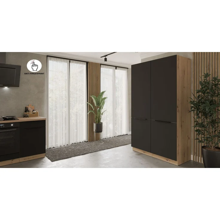 Winkelküche ARIA K-AR ECKE 1 - 215 x 220 + 120 cm Anti Fingerprint Küchenzeile Küchenblock Singleküche Einbauküche Küche Eckküche – Bild 4