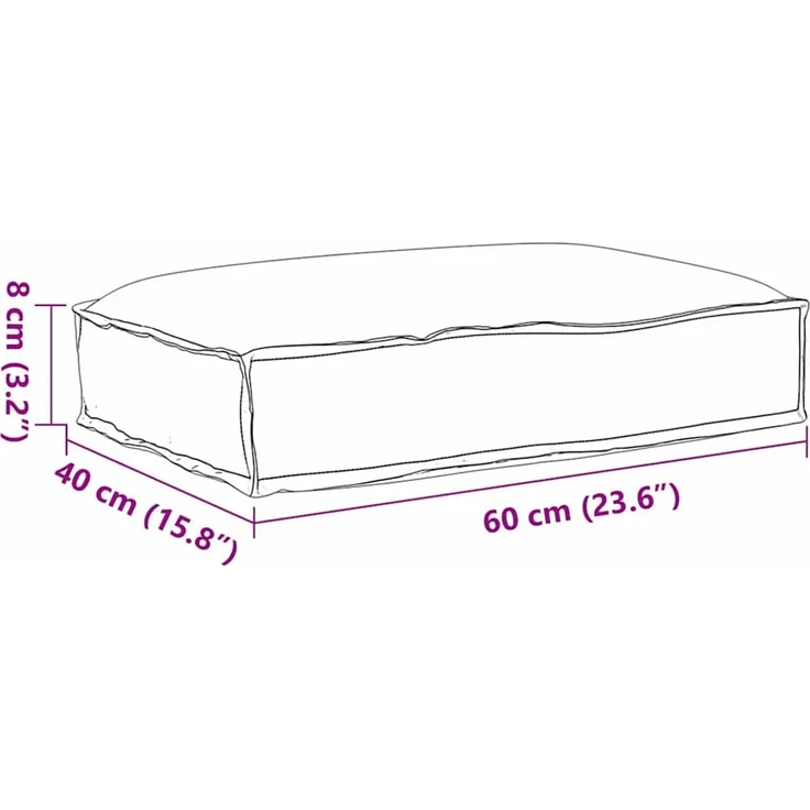 vidaXL Kissen Taupe 60 x 40 x 8 cm Oxford-Stoff 42001613 – Bild 6