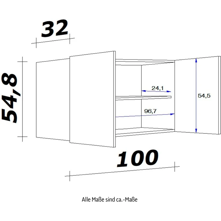 Flex-Well Hängeschrank Antigua (B x H x T) 100 x 54,8 x 32 cm – Bild 2