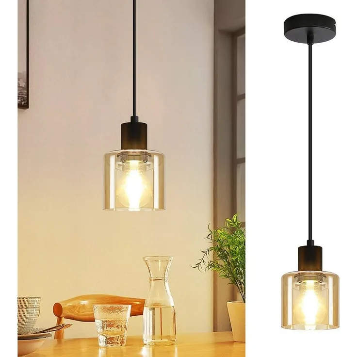 Nettlife Pendelleuchte Esstisch Vintage E27 Schwarz 1/3 Flammig Retro Industrial Hängeleuchte, Höhenverstellbar, ohne Leuchtmittel, Pendellampe für Wohnzimmer Hotel Büro
