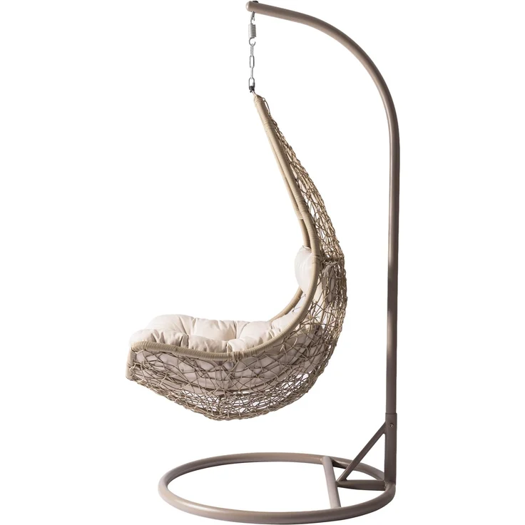 Hängesessel Boho (Farbe: Beige / Kissen: Beige) – Bild 3