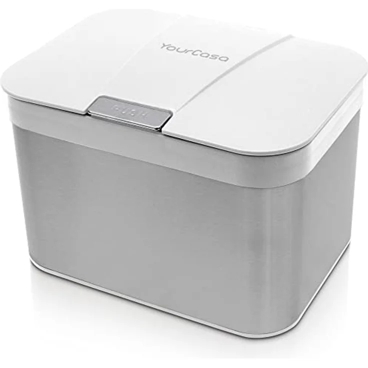 YourCasa Biomülleimer YourCasa® Biomülleimer Küche aus Edelstahl Komposteimer Küche - 4,3L, Deckel öffnet per Knopfdruck, Edelstahlgehäuße – Bild 2