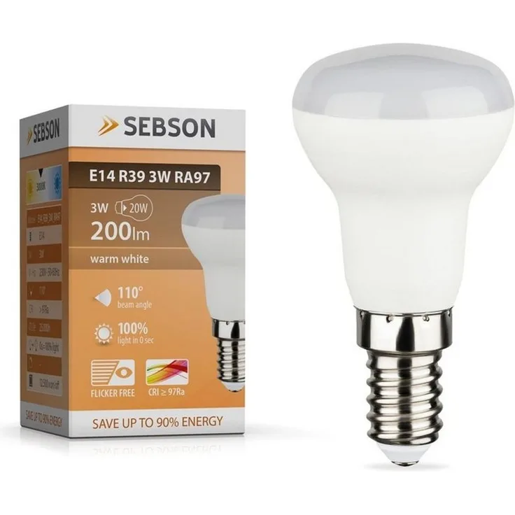 SEBSON LED-Leuchtmittel LED Lampe E14 R39 3W 230V Leuchtmittel Reflektorlampe - 4er Pack, 4 St.