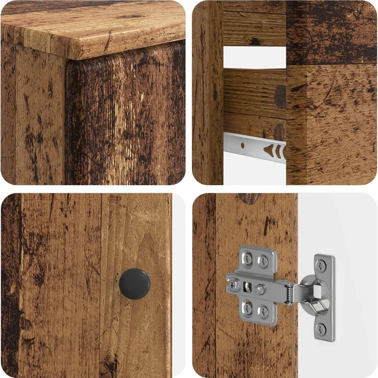 vidaXL 2-teiliges Badezimmer Schrank Set BREDA Altholz Holzwerkstoff 3417565 – Bild 5