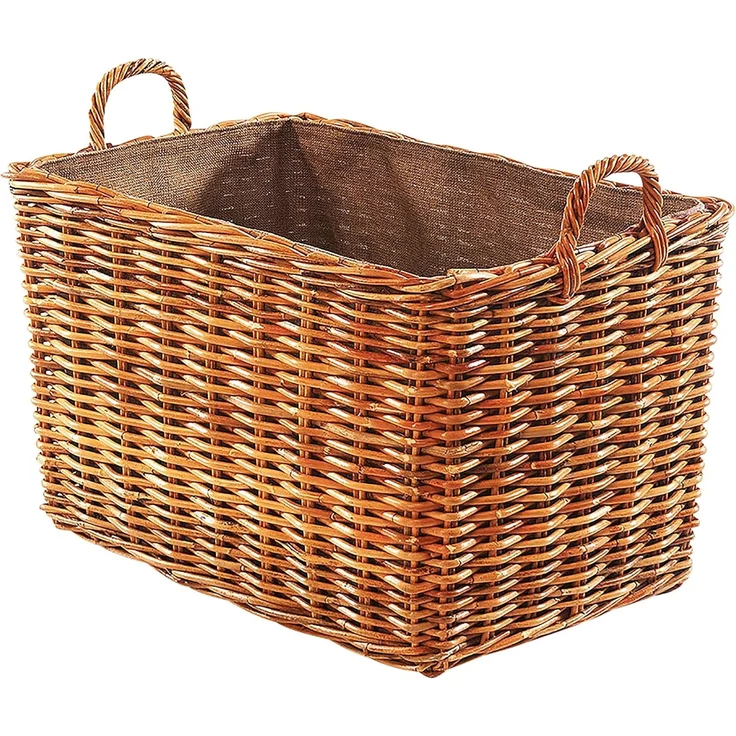 Kobolo Kaminholzkorb Holzkorb Rattan lacak mit abnehmbarem Leinenstoff – Bild 4