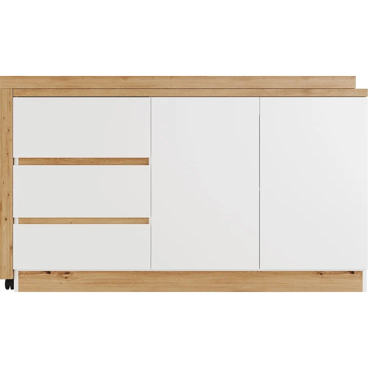 ZUBALIYA Schreibtisch mit feststellbaren Rollen – multifunktionales Design, 4 cm dickere, drehbare Tischplatte, fest arretierbar, weiß/Eiche, Faltbarer Schreibtisch, Eckschreibtisch, Sideboard,Dicke Materialie – Bild 13