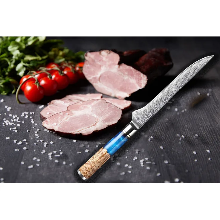 Ein Ausbeinmesser nicht nur schön, sondern extrem Scharf. Stechmesser Filetiermesser Damaststahl Unikater Holzgriff