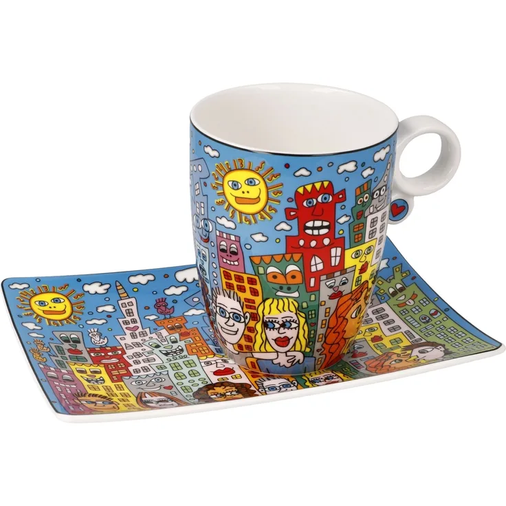 Goebel Künstlertasse James Rizzi - Summer in the City, Fine Bone China, Bunt, 0. 4 L, 26102791