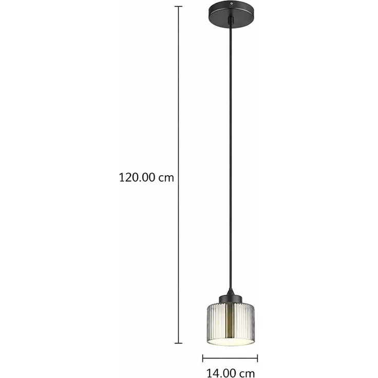 Hängeleuchte, schwarz-chrom, Glas, verchromt, H 120 cm – Bild 4