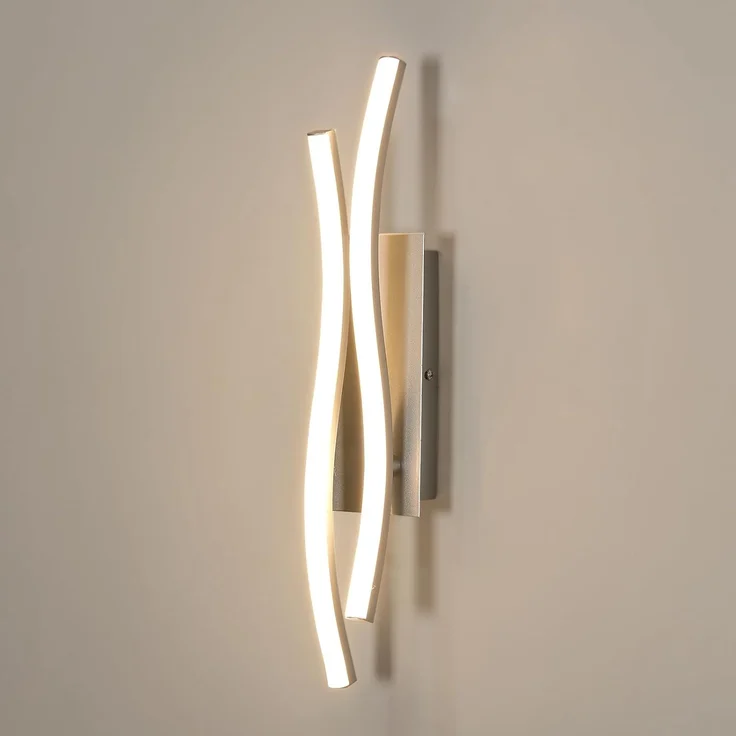 Comely LED Wandleuchte Innen, 14W 1575LM Moderne Wandleuchten, Aluminium Beleuchtung Wandlampe für Wohnzimmer, Schlafzimmer, Treppenhaus, Warmes Licht 3000K, Silber, 41cm