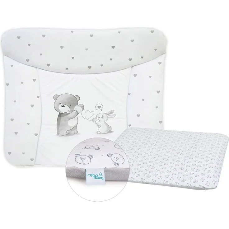 Ceba Baby® Wickelauflage 75x72 cm – Weiche Baby Wickelunterlage - Wasserdicht, abwaschbar - inkl. abnehmbarem Baumwollbezug – Für Jungen und Mädchen – OEKO-TEX® Standard 100 – Made in EU – Bild 1