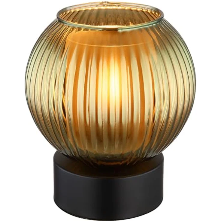 Globo Tischleuchte Zumba, Nachttischlampe mit E27 Fassung, schwarz-grün, H 17 cm, 25W – Bild 5