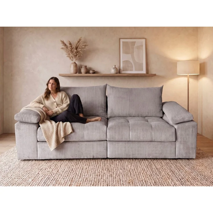 OTTO home Big-Sofa Soft&Cosy Pik XL, B: 246 cm, Mega Sofa in Cord, Lounge-Komfort mit edler Sitzsteppung, Federkern – Bild 1