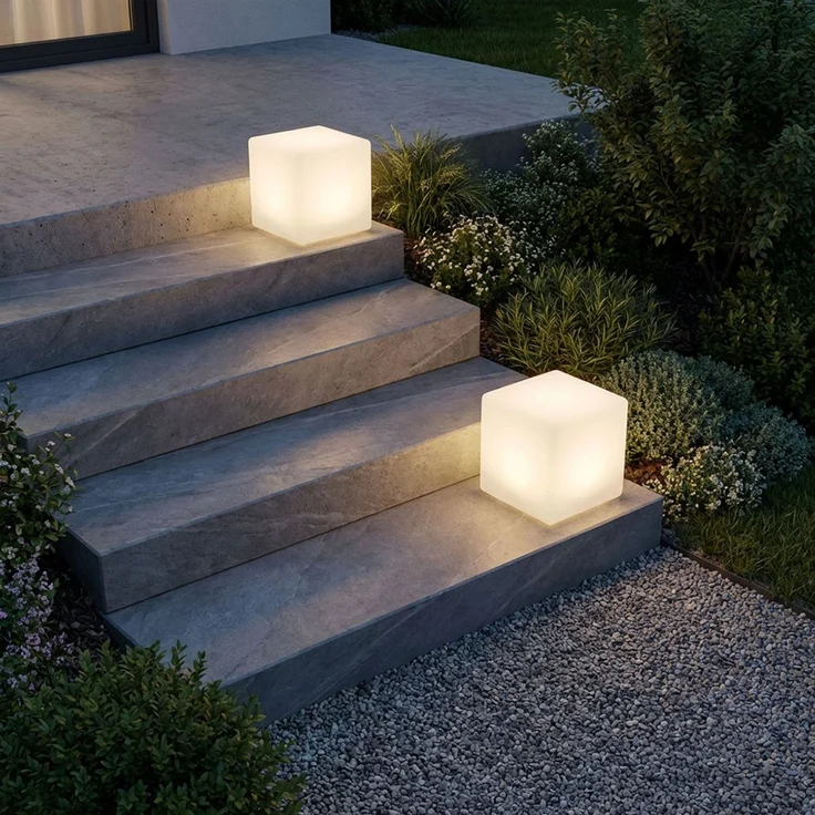 2x LED Solarleuchte, Würfel, LxH 20x20 cm – Bild 5