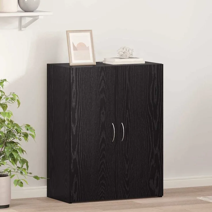 vidaXL Büroschrank Schwarz Eichen-Optik 70 x 32 x 77.5cm Holzwerkstoff 869122 – Bild 1