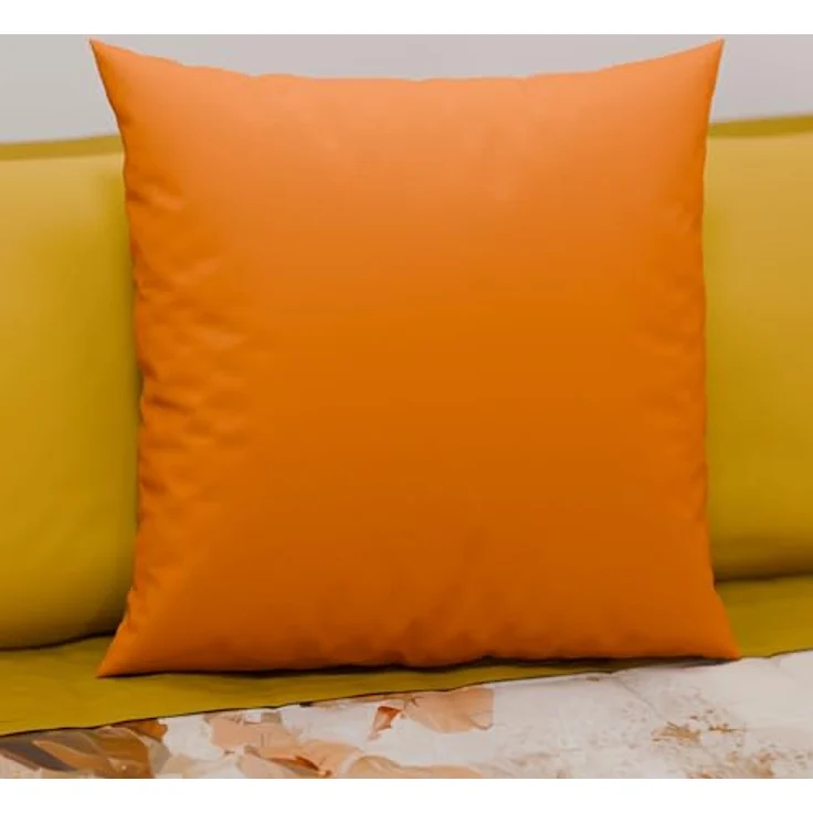 PETTI Artigiani Italiani 2er-Set Wende-Kissenbezüge 45x45 cm Double-Face in Orange Gelb, hypoallergen und aus Mikrofaser – Bild 2