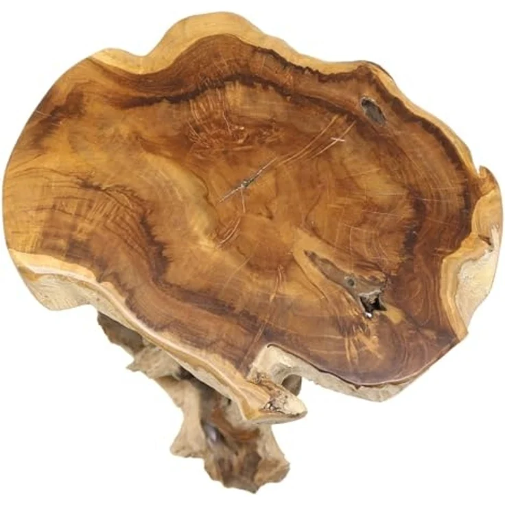 Oriental Galerie Blumenhocker Kleiner Wurzelhocker Teakholz Beistelltisch Unikat 32 cm (1 St) – Bild 4