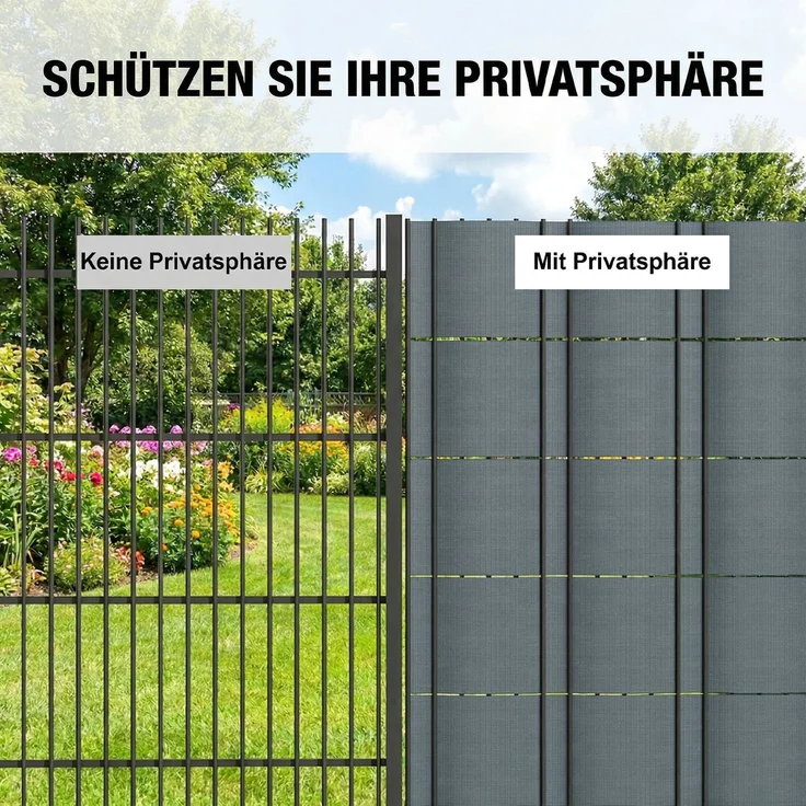 Outsunny Sichtschutzstreifen, Kunststoff, Grau, 14000L x 1B x 19H cm – Bild 5