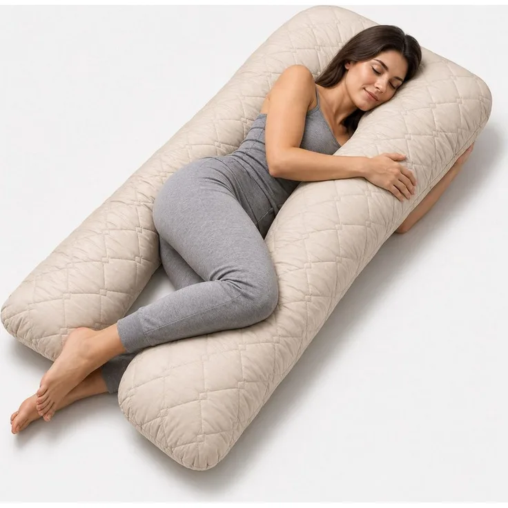 SEI Design Seitenschläferkissen Schwangerschaftskissen U-Form Seitenschläferkissen Komfortkissen XXL, 1-tlg, Schwangerschaftskissen gesteppt, Stillkissen