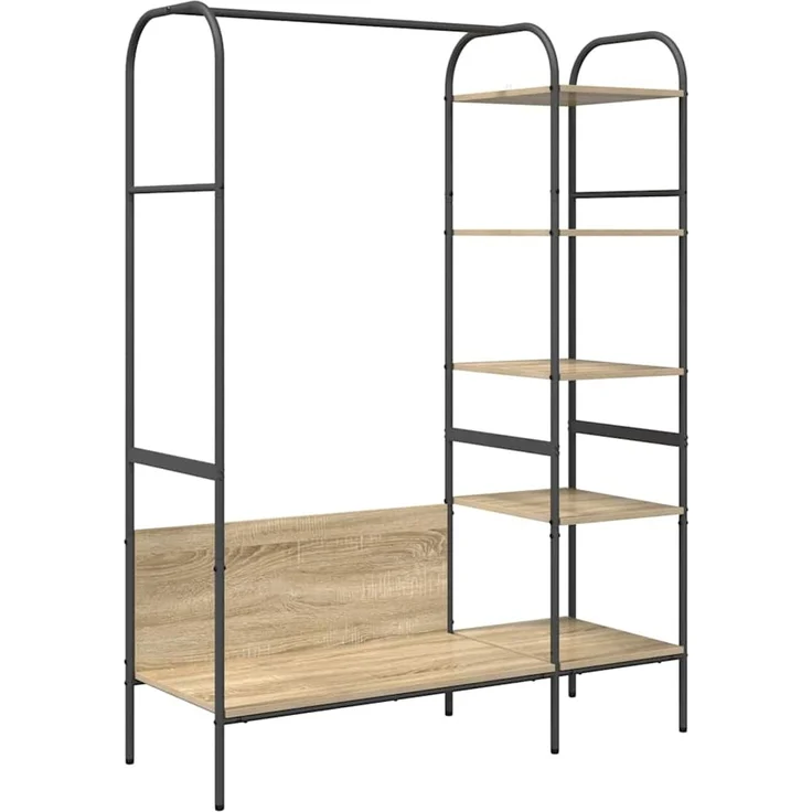 vidaXL Kleiderständer Braun Eichen-Optik 120 x 44 x 160 cm 868446 – Bild 2