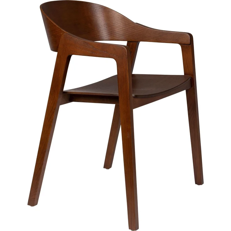 DutchBone Esszimmerstuhl Westlake 2er-Set, Walnuss aus Eichenholz Braun 58x52x76 cm – Bild 1