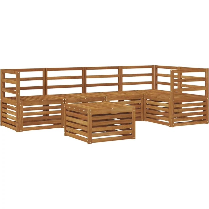 vidaXL Outdoor-Sofagarnitur 6 stk. 5-Sitzer Natur Massivholz Akazie 3374829 – Bild 2