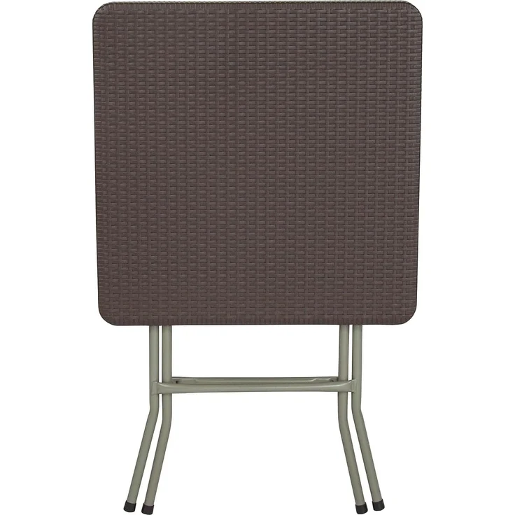 Flash Furniture Klapptisch aus Rattan, quadratisch, 4 m, Braun – Bild 7